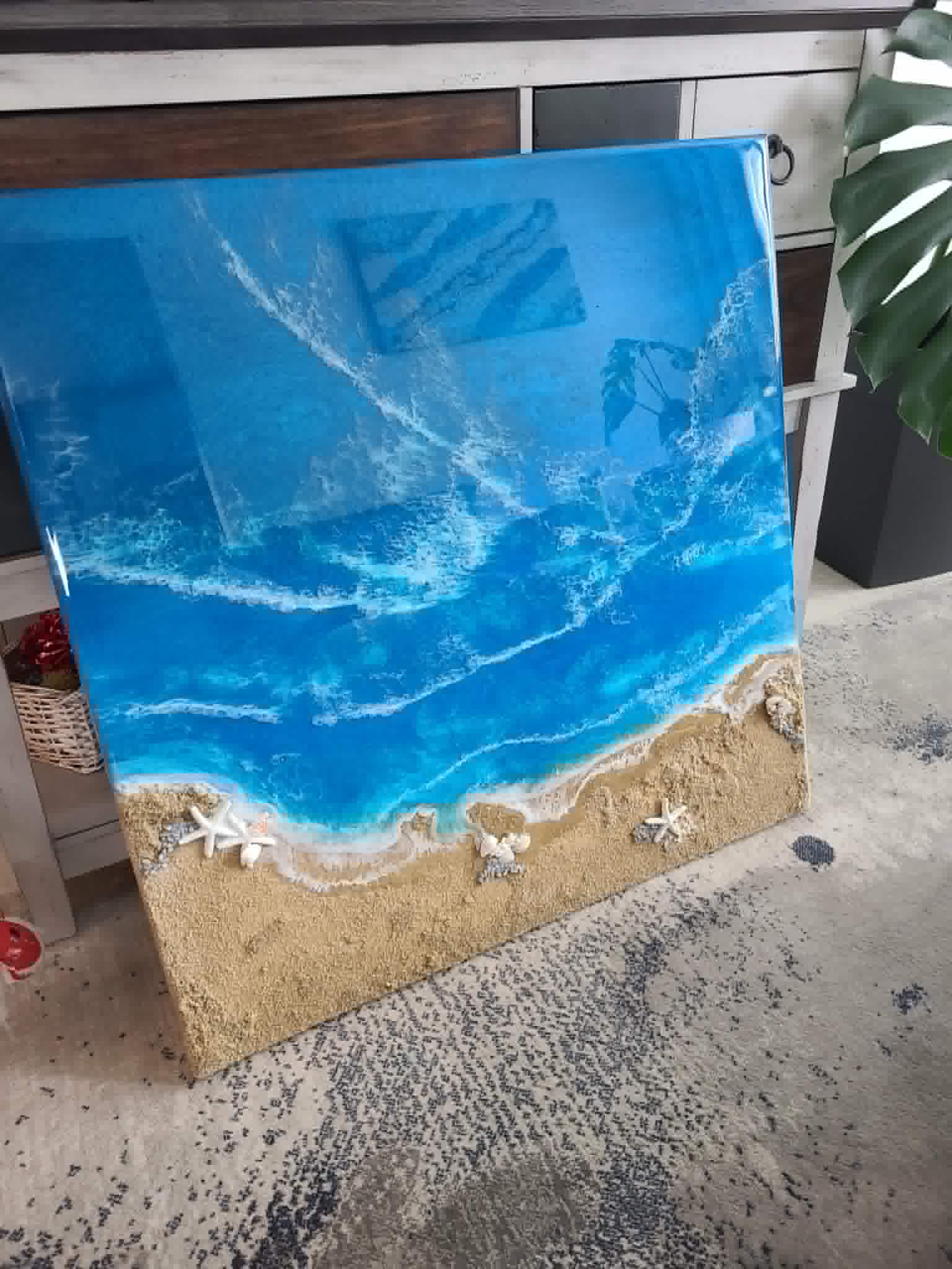 Toile plage et étoiles de mer