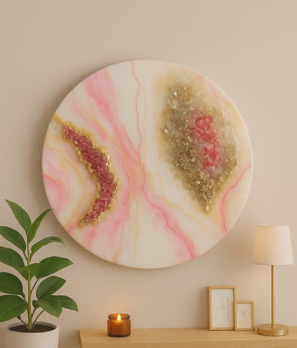 Toile ronde rose quartz